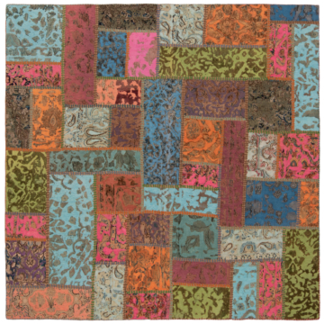 Patchwork Relief Rug Multicolor 200 x 200 cm