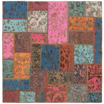 Patchwork Relief Rug Multicolor 150 x 150 cm