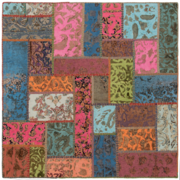 Patchwork Relief Rug Multicolor 150 x 150 cm