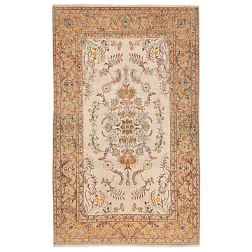 Kashan Persian Rug Beige-Cream 220 x 135 cm