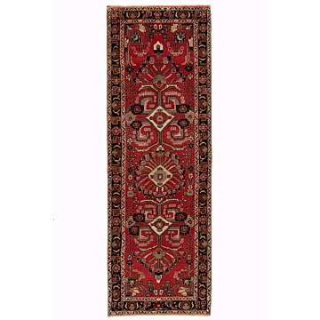 Hamedan Persian Rug Red 296 x 95 cm