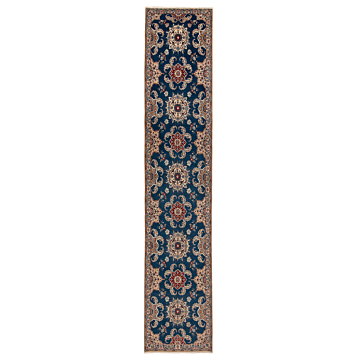 Nain 9La Persian Rug Blue 438 x 87 cm