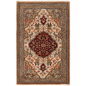 Tabriz Tabatabai Persian Rug Beige-Cream 108 x 65 cm