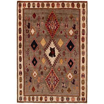 Gabbeh Persian Rug Brown 295 x 206 cm