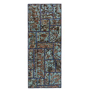 Patchwork Relief Rug Blue 200 x 80 cm