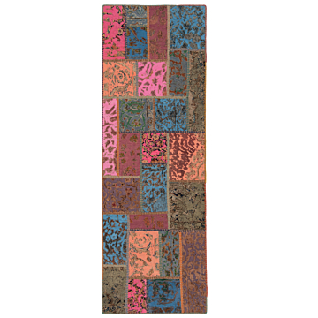 Patchwork Relief Rug Multicolor 252 x 80 cm