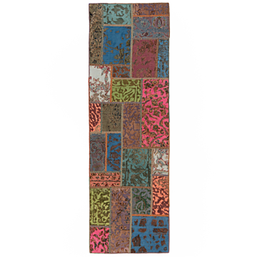 Patchwork Relief Rug Multicolor 252 x 80 cm