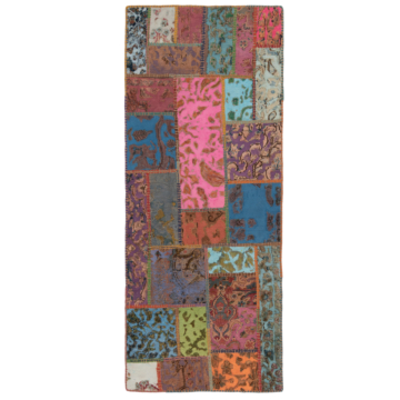 Patchwork Relief Rug Multicolor 200 x 80 cm