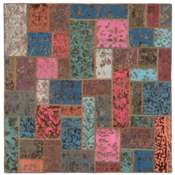 Patchwork Relief Rug Multicolor 200 x 200 cm