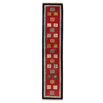 Gabbeh Persian Rug Red 237 x 52 cm