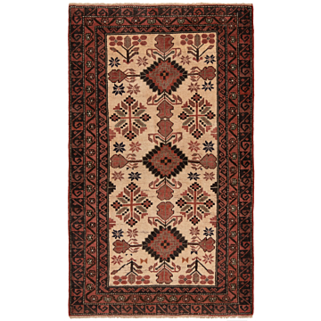 Hamedan Persian Rug Beige-Cream 154 x 89 cm