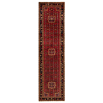 Hamedan Persian Rug Red 314 x 84 cm