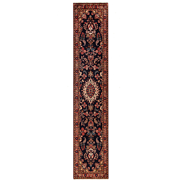 Hamedan Persian Rug Night Blue 375 x 75 cm