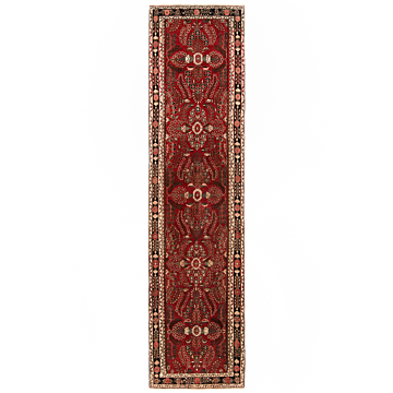 Hamedan Persian Rug Red 392 x 98 cm