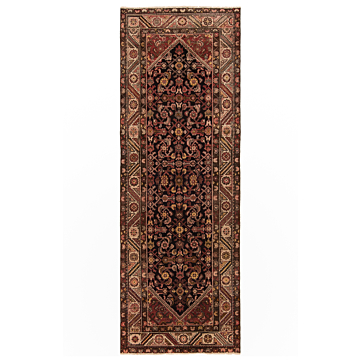 Hamedan Persian Rug Brown 288 x 100 cm