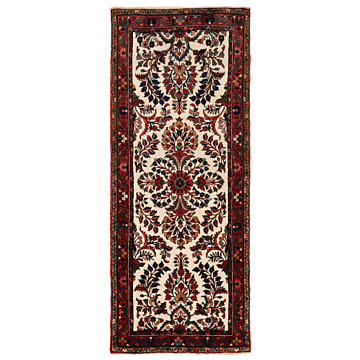 Hamedan Persian Rug White 200 x 81 cm