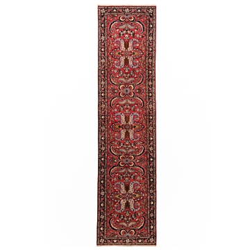 Hamedan Persian Rug Red 305 x 76 cm