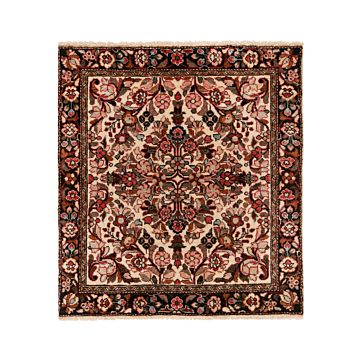 Hamedan Persian Rug Beige-Cream 108 x 99 cm