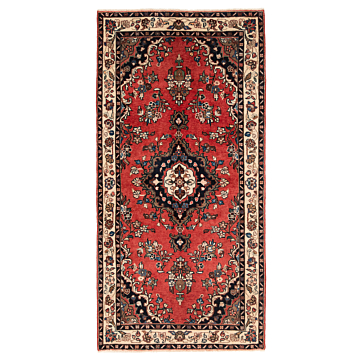 Hamedan Persian Rug Red 211 x 106 cm