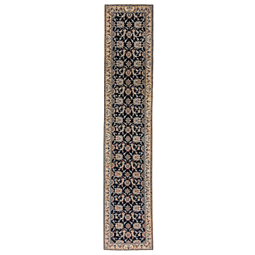 Nain 9La Persian Rug Night Blue 388 x 77 cm