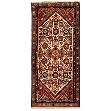 Hamedan Persian Rug Beige-Cream 147 x 68 cm
