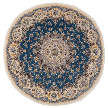 Nain 9La Persian Rug Night Blue 143 x 143 cm