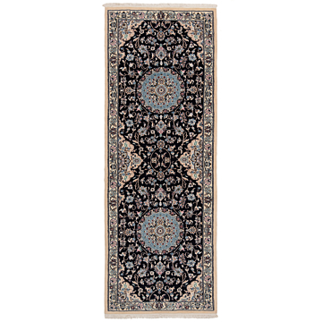 Nain 9La Persian Rug Night Blue 220 x 76 cm