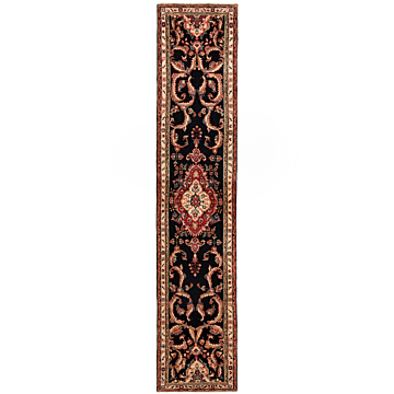 Hamedan Persian Rug Night Blue 398 x 86 cm