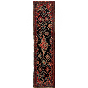 Hamedan Persian Rug Night Blue 303 x 74 cm