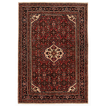 Hamedan Persian Rug Red 205 x 143 cm