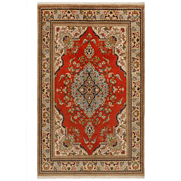 Tabriz Tabatabai Persian Rug Beige-Cream 162 x 104 cm