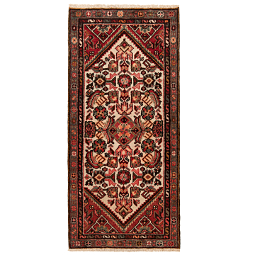 Hamedan Persian Rug Beige-Cream 146 x 66 cm