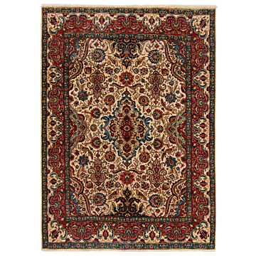 Tabriz Persian Rug Beige-Cream 193 x 142 cm