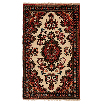 Hamedan Persian Rug Beige-Cream 94 x 57 cm