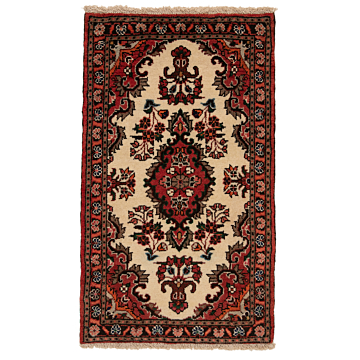 Hamedan Persian Rug Beige-Cream 97 x 57 cm