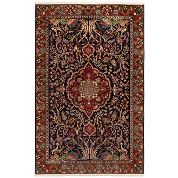 Tabriz 40 Raj Persian Rug Night Blue 134 x 88 cm