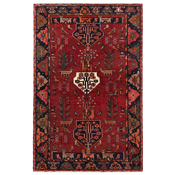 Hamedan Persian Rug Red 192 x 124 cm