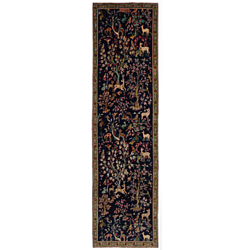 Tabriz Persian Rug Night Blue 402 x 105 cm