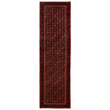 Hamedan Persian Rug Red 276 x 80 cm