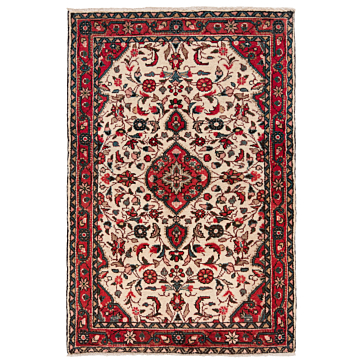 Hamedan Persian Rug Beige-Cream 122 x 80 cm
