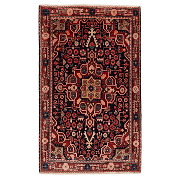 Hamedan Persian Rug Black 96 x 58 cm