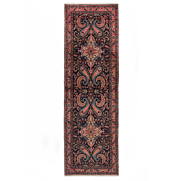 Hamedan Persian Rug Night Blue 247 x 77 cm