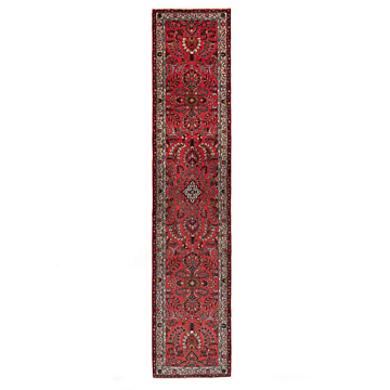 Hamedan Persian Rug Red 380 x 80 cm