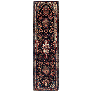 Hamedan Persian Rug Night Blue 298 x 80 cm
