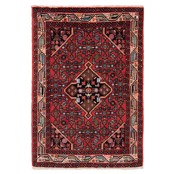 Hamedan Persian Rug Red 105 x 73 cm
