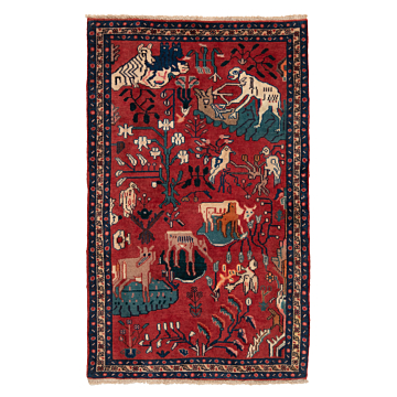 Hamedan Persian Rug Red 105 x 64 cm