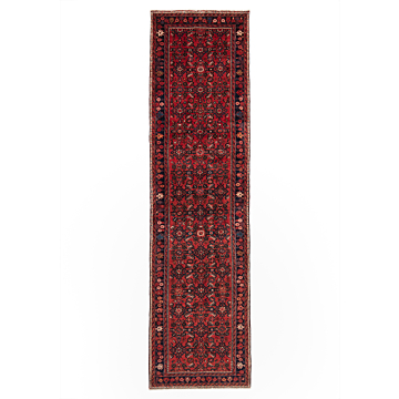 Hamedan Persian Rug Red 310 x 79 cm