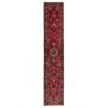 Hamedan Persian Rug Red 407 x 78 cm