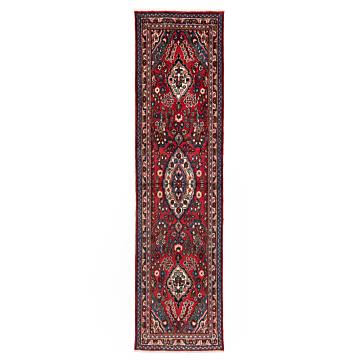 Hamedan Persian Rug Red 296 x 77 cm
