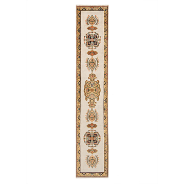 Tabriz Tabatabai Persian Rug Beige-Cream 370 x 66 cm